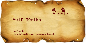 Volf Mónika névjegykártya
